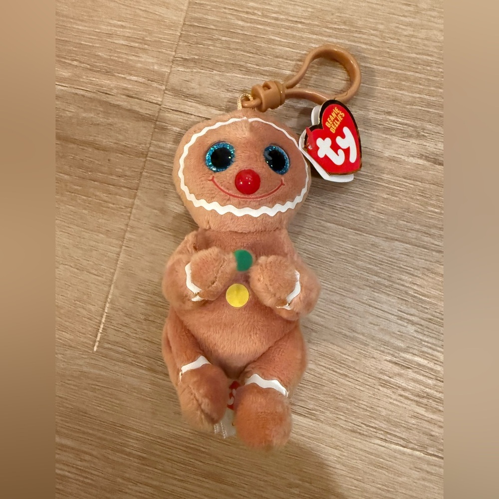 NWT TY Gingerbread Plush Keychain
